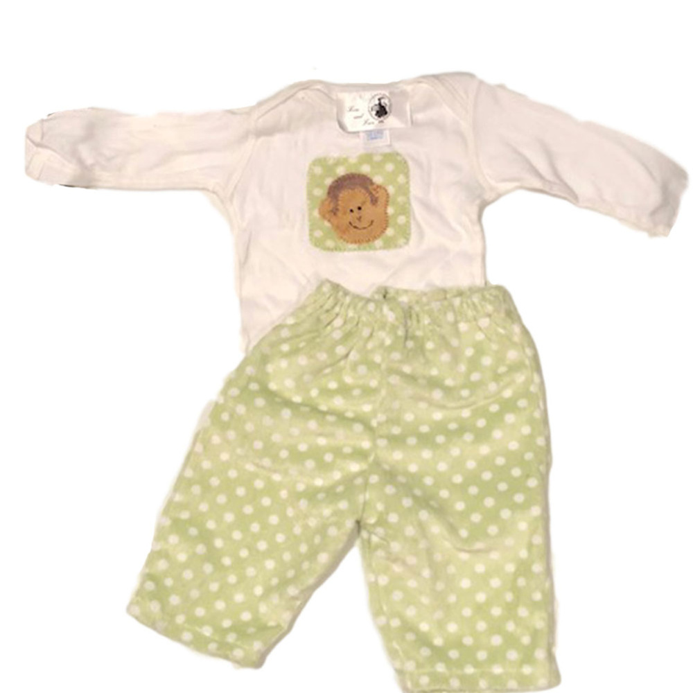 Green White Polka Dots Velour Pants and Matching T